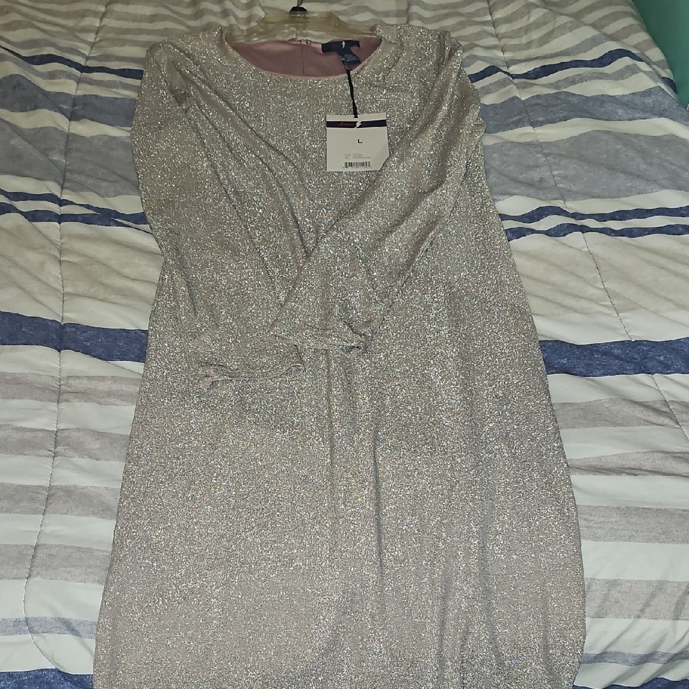 Love Silver Long Sleeve Dress